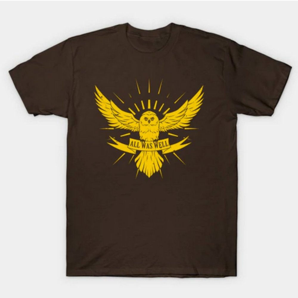 Harry shirt All Was Well. T-Shirt potter shirt owl film movie